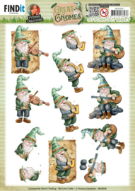 3D Push Out - Yvonne Creations - Great Gnomes - Music Gnomes - SB10920