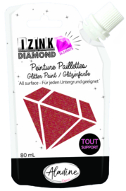 IZINK Diamond glitterverf/pasta 24 karaat- 80 ml - Rood - 80316