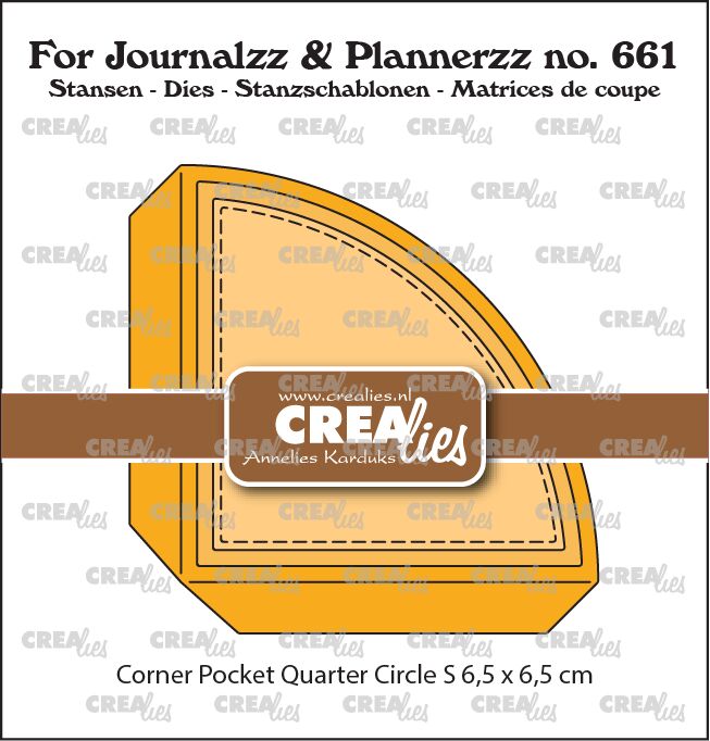 Crealies - Corner Pocket kwart rond Small 6,5 cm + 2 lagen