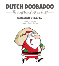 Dutch Doobadoo Unmounted Rubber Stamp santa is coming - 497.004.014