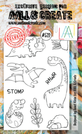 AALL & Create A6 clear stamp #522 -Dinos
