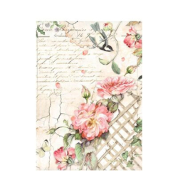 Stamperia - Rice Paper Achtergronden A6 Selectie – House of Roses - DFSAK6039