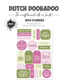Dutch Doobadoo - Stansvel Wild Flowers teksten A4 - 474.007.028