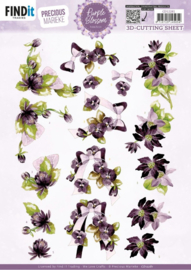 3D Cutting Sheet - Precious Marieke - Purple Blossom - Purple -  CD12281