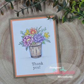 GoLetterPress Metal Impression Plate - 5 - Thank you Floral