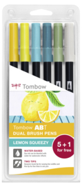 Tombow ABT Dual Brush Pen set van 6 Lemon Squeezy