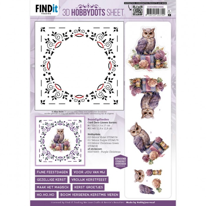 3D Hobbydots Sheet - Berries Beauties - Pastel Purple Christmas 2 - DODOHS10006
