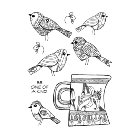 Crafty Individuals CI-655 - 'Sparrows' Unmounted Rubber Stamp