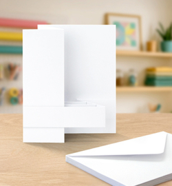 Katy Sue Designs - White 5x7 Side Pop Up Cards & Envelopes