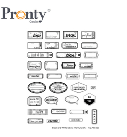 Pronty - Embellishment B&W label 34 pcss - 472.700.025