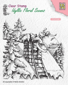 Nellie choice IFS018 Idyllic Floral scenes "Santa Claus at work" 95x107mm