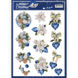 3D Knipvel - Jeanine's Art - A Perfect Christmas - Blue Christmas Flowers - CD11832