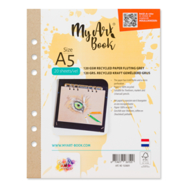MyArtBook schetspapier 120 g/m2 Recycled Kraft gemêleerd grijs – formaat A5