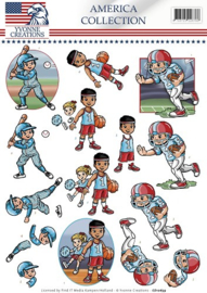 3D Knipvel - Yvonne Creations - America Collection - Sports CD10659