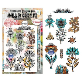 AALL & Create - Merveilles d'Automne A6 Stamp Sets Fleurs Élégantes by Azoline TP-1530