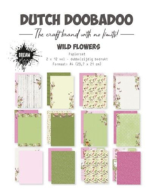 Dutch Doobadoo - Papier Wild Flowers 2x12 vel A4 - 473.005.058