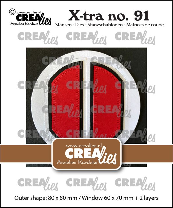 Crealies - X-tra stansen no. 91, Rond raam met luikjes