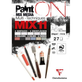 Clairefontaine PaintON MIX11 blok gelijmd 27 bladen A6 250g