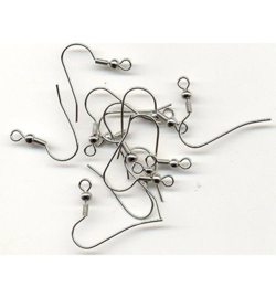 Hobby Crafting Fun Ear wire fish hook, Platinum - 11808-1421