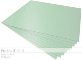 Cardstock  metallic - Parelmoer Mint - A4 - 250 grams