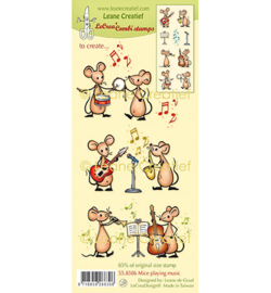 Leane Creatief - 558.306 - Combi clear stamp, Mice spelen Muziek