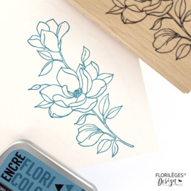 Florileges design - Houten stempel - fleur et boutons