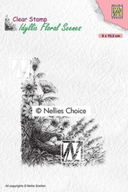 Nellie choice - IFS032 Clear Stamps Idyllic Floral Scenes "Birdnest" 80x103mm