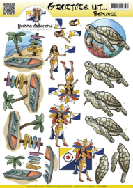 3D Knipvel - Yvonne Creations - Groetjes uit... Bonaire CD10660