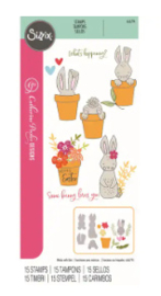 Sizzix • Clear Stamps Bunny Bits & Blooms 12pcs - 666794