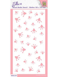 Nellie choice MMSSL029 Stencil slimline background "frog footprint"