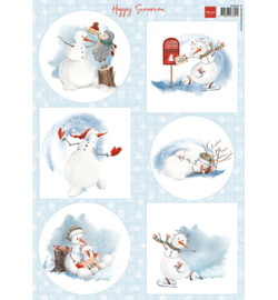 Marianne Design - Knipvel A4 - Happy Snowmen - VK9658