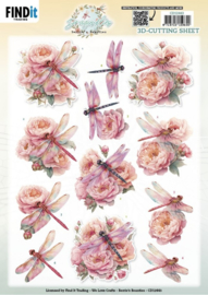 3D Cutting Sheet - Berries Beauties - Dragonflies - Pink - CD12443