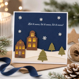 Vaessen Creative - Snij- en Embossingmallen Slimline Sneeuwlandschap 12st - 3625-0613
