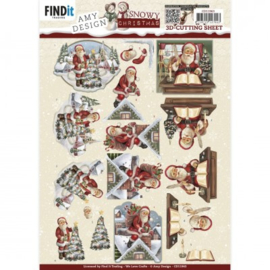 3D knipvel - Amy Design - Snowy Christmas - Snowy Santa - CD11963