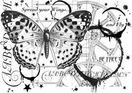 Crafty Individuals CI-517 Fly and Be Free Unmounted Rubber Stamps
