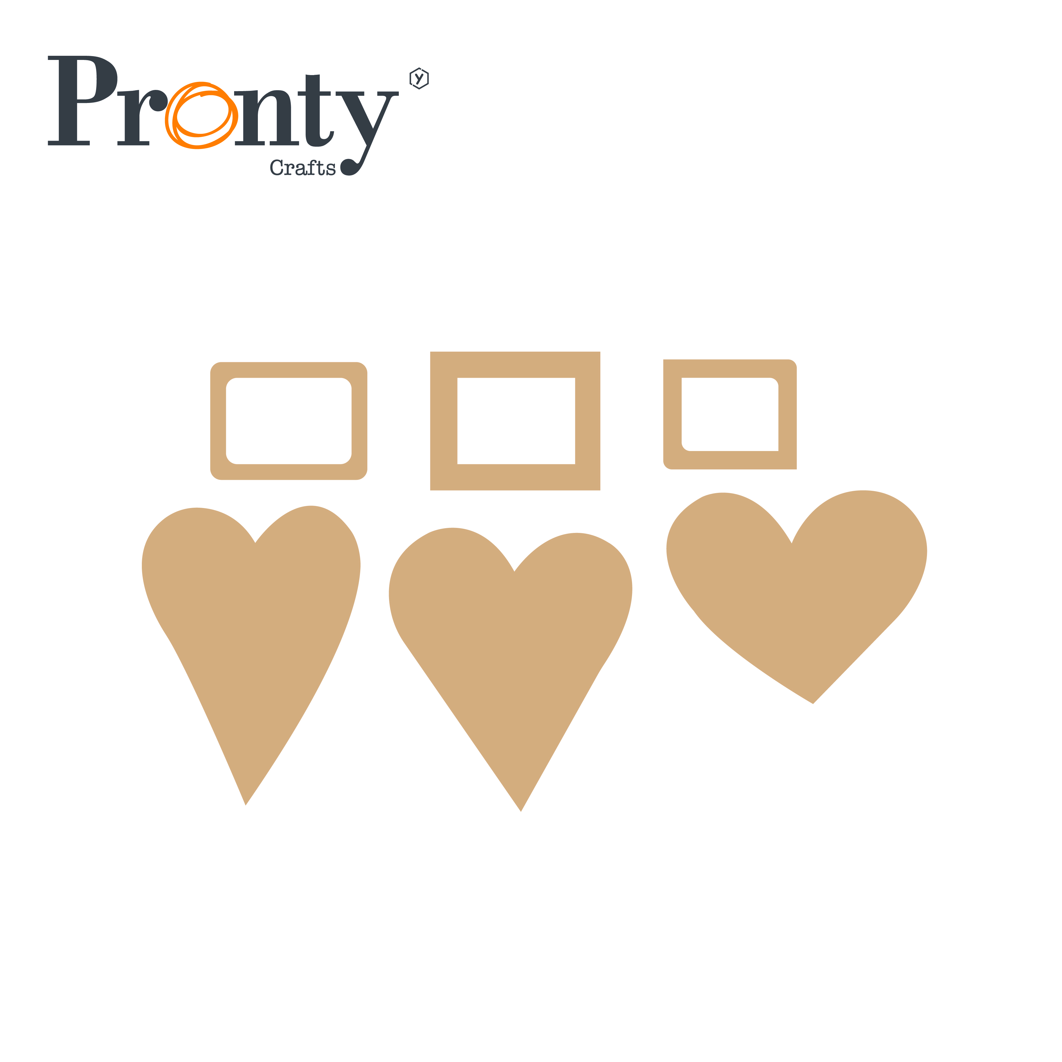 Pronty MDF Picture this heart - set of 3 hearts - 460.483.057