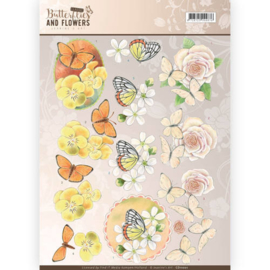 3D Knipvel - Jeanine's Art - Classic Butterflies and Flowers - Yellow Flowers CD11001
