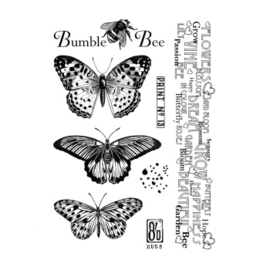 Crafty Individuals CI-597 'Butterflies and Bees' Unmounted Rubber Stamps