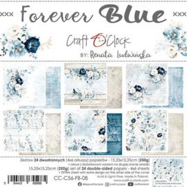 Craft O Clock - Forever Blue - Paper Pack 15,25x15,25 cm