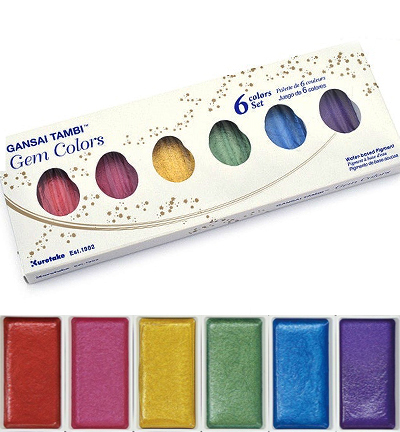 Gansai Tambi Sets Gem Colors, 6 Colors set - MC20SC/6V