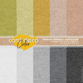 Card Deco Color - Sparkles Paperpack – Gold and Silver - CDCSPPA410002