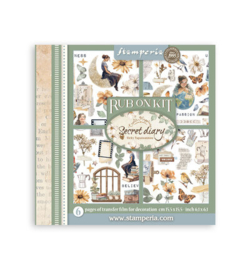 Stamperia - Rub on kit Secret Diary - DFLRBX09