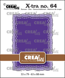 Crealies - X-tra stansen no. 64, ATC ruwe randen met stiksteeklijn