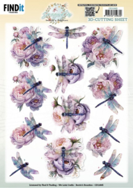 3D Cutting Sheet - Berries Beauties - Dragonflies - Lilac - CD12445