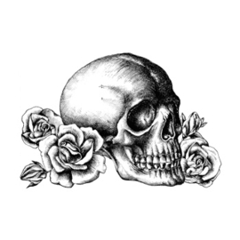 Crafty Individuals CI-529 - 'Skull n Roses'  Unmounted Rubber Stamps