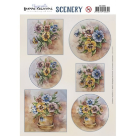 Scenery - Yvonne Creations - Aquarella - Violets - CDS10069