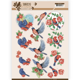 3D Knipvel - Jeanine's Art - Birds and Flowers - Blue Birds CD11218