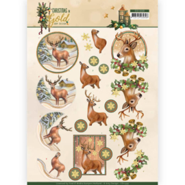 3D Knipvel - Amy Design - Christmas in Gold - Deers in Gold