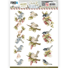 Precious Marieke - 3D Push Out Sheet -  Birds and Berries - Raspberries -  SB10707