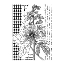 Crafty Individuals CI-598 - 'F is for Flower' Unmounted Rubber Stamps